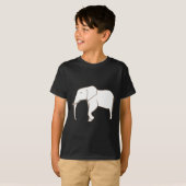 着色のワイシャツ-象の歩くの輪郭のスケッチ Tシャツ (正面フル)