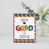 着色はっきりしたパターン勾配パーティー招待状 ポストカード (スタンド正面)