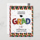 着色はっきりしたパターン勾配パーティー招待状 ポストカード (正面/裏面)