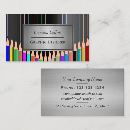 着色は虹ライングラフィックデザイナーを書きます 名刺 (正面/裏面)