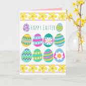 着色イースターエッググリーティングカード カード (黄色い花)