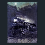 着色エッビクトリアンチング – スチームエンジントレイン ポスター<br><div class="desc">夜クールのビクトリアン蒸気列車の着色エッチング。安いフレームで、これらの古いプリントはデコレータ素晴らしアイテムを作ることができる。</div>