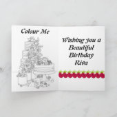 着色カスタムページ付き誕生日ユニークカード カード (内部)