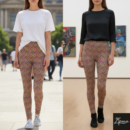 着色ガラスのビー玉 レギンス