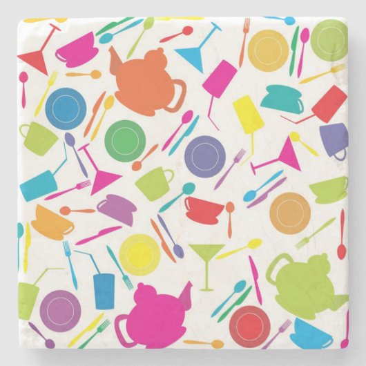 着色キッチン物 ストーンコースター (正面)