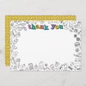 着色クールフラット感謝ノートカード 招待状 (正面/裏面)