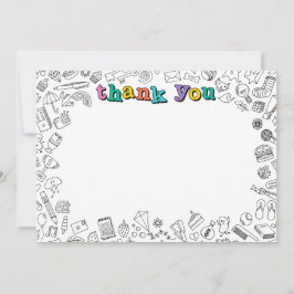 着色クールフラット感謝ノートカード 招待状