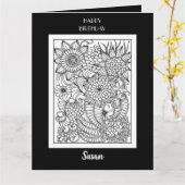 着色グリーティングカード(誕生日おもしろい) カード (黄色い花)