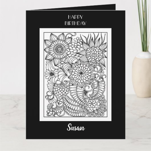 着色グリーティングカード(誕生日おもしろい) カード (正面)