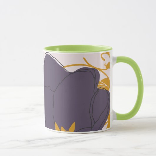 着色デザインかわいいフローラマッカラフルチング マグカップ (右)