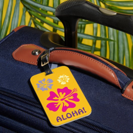 着色ハイビスカス花スケッチ旅行荷物タグ ラゲッジタグ (正面インサイチュ1)