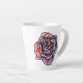 着色バラ花 カフェラテマグ (右アングル)