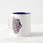 着色バラ花 ツートーンマグカップ (正面左)