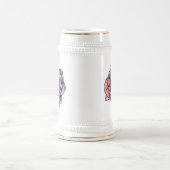 着色バラ花 ビールジョッキ (中央)