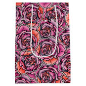 着色バラ花 ミディアムペーパーバッグ (裏面)