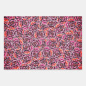 着色バラ花 ラッピングペーパーシート (正面)