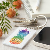 着色パイナップルキーチェーンと名前をカスタムする キーホルダー (正面右)