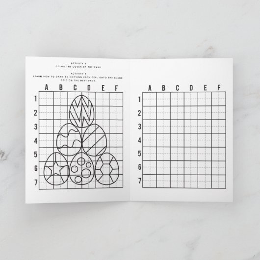 着色パーソナライズされたとスケッチイースター活動 シーズンカード (内部)