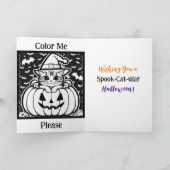 着色パーソナライズされたページ付きハッピーハローウィン カード (内部)