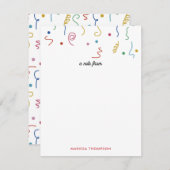 着色パーティー紙吹雪名前をカスタムする ノートカード (正面/裏面)