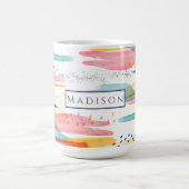 着色ブラシストローク水色コーヒーマグ コーヒーマグカップ (中央)