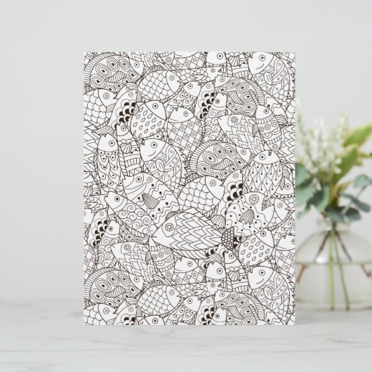 着色ページおもしろい魚スクラップブック紙 (スタンド正面)