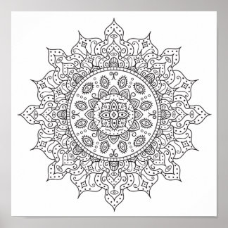 着色ページシルクロード曼荼羅ポスター ポスター