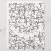 着色ページニコニコ雪だるまスクーブック紙 (正面/裏面)