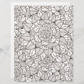 着色ページビューティフルフラワースクラップブック紙 (正面/裏面)