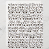 着色ページフクロウアイスクレーブック紙 (正面/裏面)