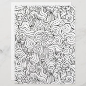 着色ページフラワー爆発スクラップブック紙 (正面/裏面)