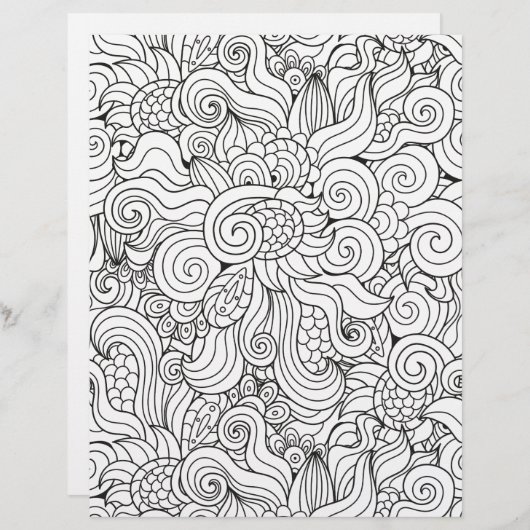 着色ページフラワー爆発スクラップブック紙 (正面/裏面)