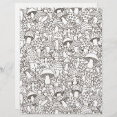 着色ページマッシュルームマニアスクラップブック紙 (正面/裏面)