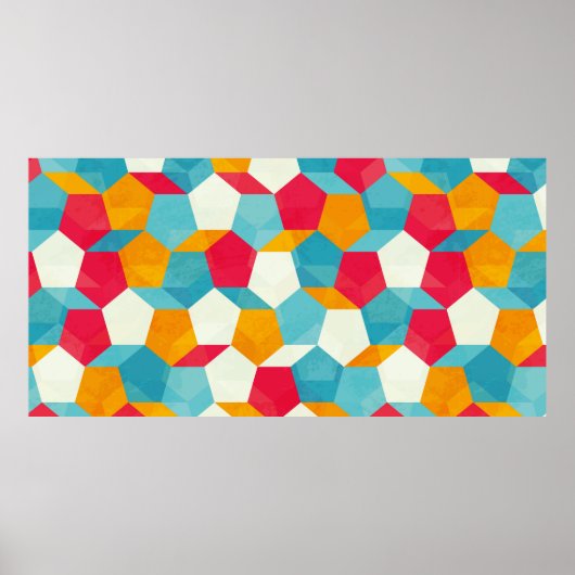着色モザイクシームレス模様 ポスター (正面)