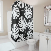 着色モンステラ葉フローラ抽象芸術 シャワーカーテン (インサイチュ)