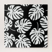 着色モンステラ葉フローラ抽象芸術 ジグソーパズル (横)