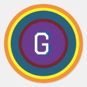 着色リングや輪（モノグラム） ラウンドシール (正面)