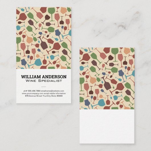 着色ワイングラス模様 名刺 (正面/裏面)