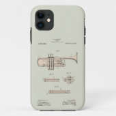 着色化ヴィンテージトランペット特許イラストレーション Case-Mate iPhoneケース (裏面)