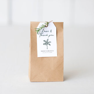 着色可能なヤシの木のバチェロレッテ ギフトタグ