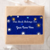 着色夕べ星エッチングカスタム蔵書票 ラベル (インサイチュ)