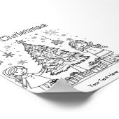 着色子供へクリスマスツリーおもしろい活動 ポスター (角)