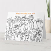 着色帳ハッピーバースデーカード名前をカスタムする カード (正面)