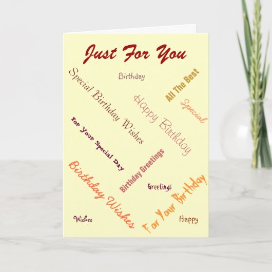 着色文字オリジナルフォントグラフィックデザイン カード (正面)