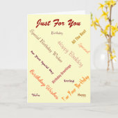 着色文字オリジナルフォントグラフィックデザイン カード (黄色い花)