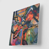 「着色構図」アートウォールクロック スクエア壁時計 (傾斜)