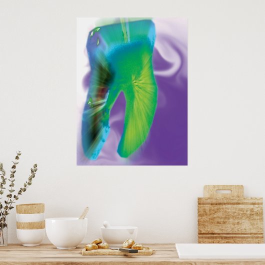 着色熱狂する歯デザイン歯科医ポスター ポスター (キッチン)