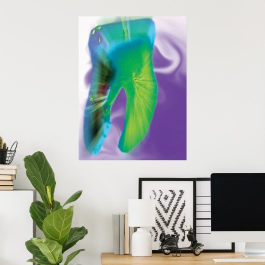 着色熱狂する歯デザイン歯科医ポスター ポスター (ホームオフィス)