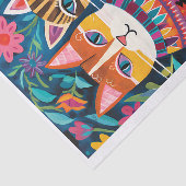 着色猫フォークアートスタイルデカップティッシュ 薄葉紙 (詳細)