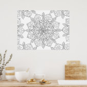 着色用白黒フローラ ポスター (キッチン)